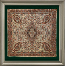 Load image into Gallery viewer, Persian Silk Termeh Tapestry Dogol Medallion Two Flowers