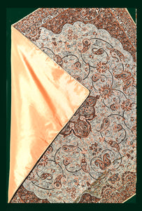 Set Of Persian Silk Termeh Tapestry Boteh Khorshid Design