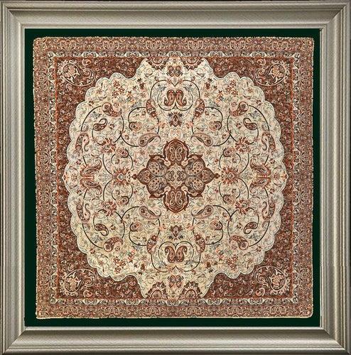 Persian Silk Termeh Tapestry Kavir Design