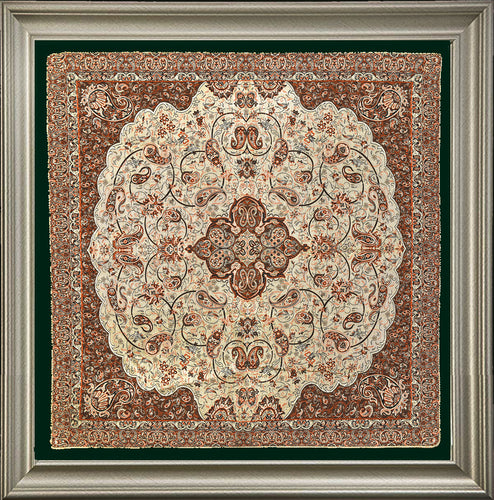 Persian Silk Termeh Tapestry Kavir Design