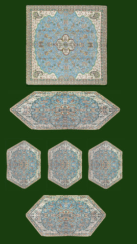 Set Of Persian Silk Termeh Tapestry Majestic Design