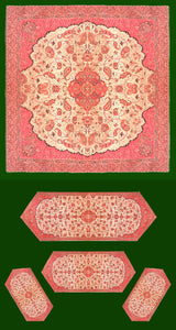 Set Of Persian Silk Termeh Tapestry Anabi Golestan Design