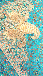 Blue Star Diamond Persian Silk Termeh