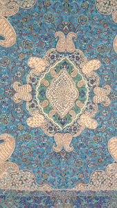 Blue Star Diamond Persian Silk Termeh