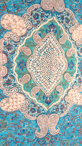 Blue Star Diamond Persian Silk Termeh