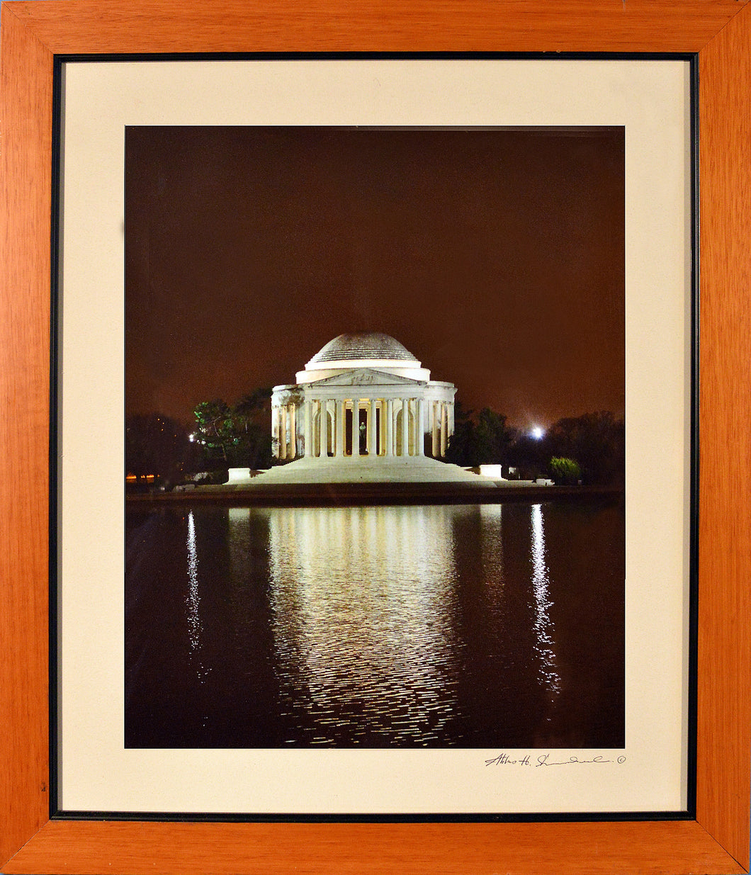The Jefferson Memorial at Night Reflection