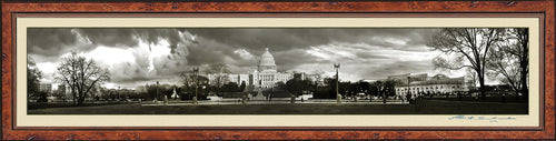 Black & White Panoramic Of The U.S Capitol