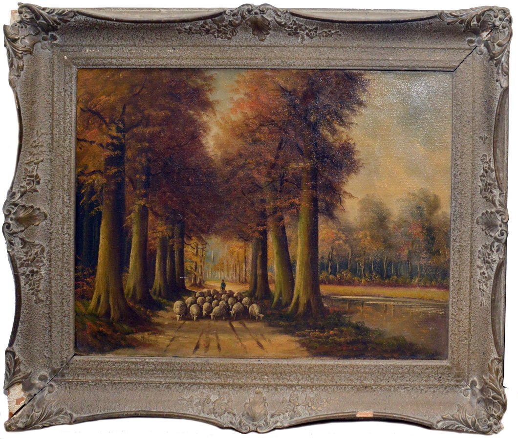 Vintage Original oil paining of Cattleman
