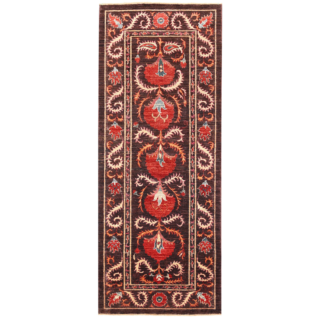 William Morris Afghan Runner Rug Hand Knotted Size 2'8