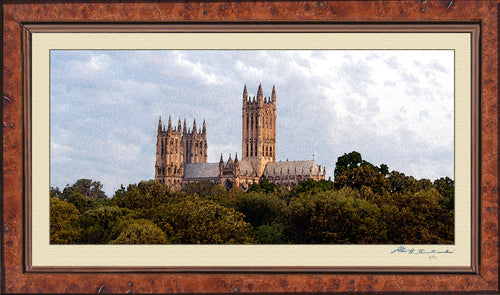 Panaromic Photo Of George Town University Washington D.C Watercolor Effect