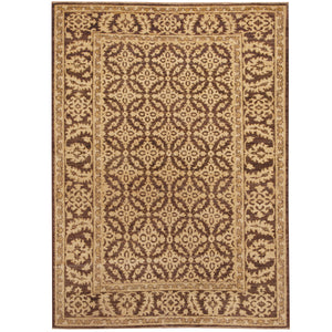Beige Afghan Khotan Design Rug Hand Knotted Size 4' x 5'5"