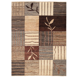 Brown Afghan Gabbeh Rug Hand-Woven Size 3'9" x 5'1"