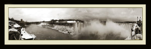 Panoramic Photo View Of The Niagara Falls In Winter