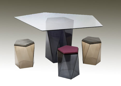 Acrylic Pentagonal Dining Set
