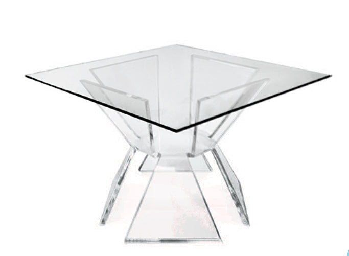 Acrylic Dinning Table With Glass Top