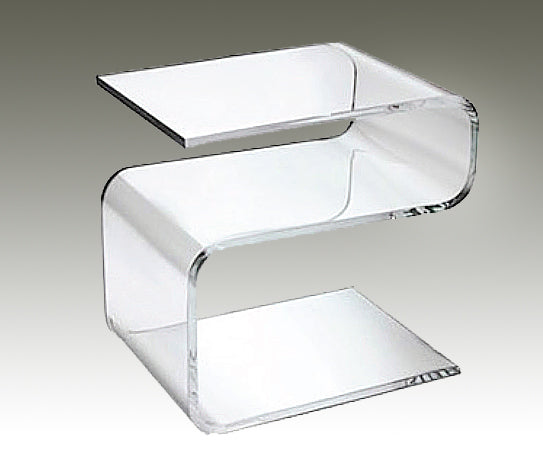 Acrylic Side Table Glass Inset