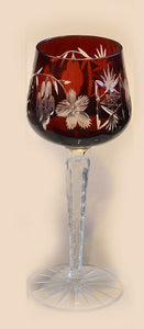 Set Of Four Vintage Fine Cut Red Bohemian Crystal