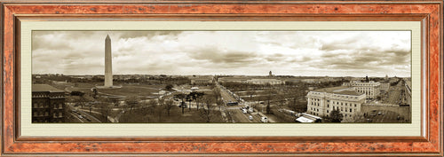 Rare Panoramic View Of Washington D.C. Black & White