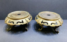 Load image into Gallery viewer, Vintage Golden Hand Crafted Heavy Brass Vase Stands