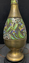 Load image into Gallery viewer, Vintage Set Of Two Brass Champleve Enamel Lamps